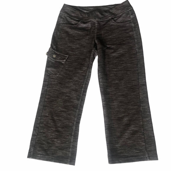The North Face XS Cargo gray black heathered capri pants pullon pocket #4158 - Picture 1 of 11